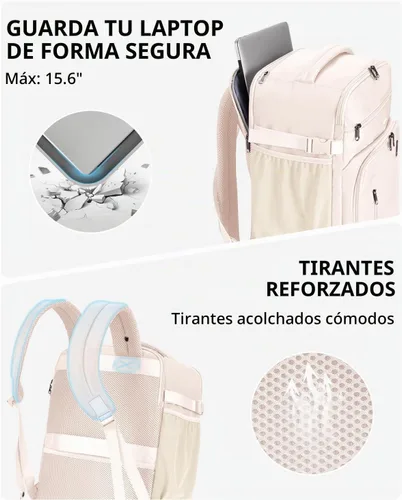 Vista 6 de ECOHUB Mochila de Viaje Mochila de Equipaje de Mano Beige