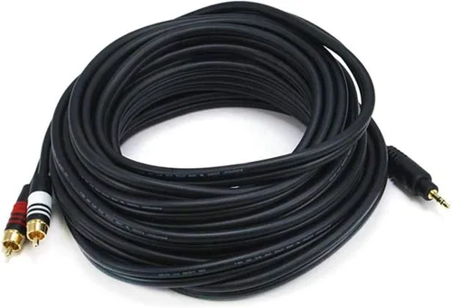 Vista 8 de Cable de audio Monoprice - 1.5 pies - Negro Premium estéreo macho a 2RCA macho 22AWG, chapado en oro