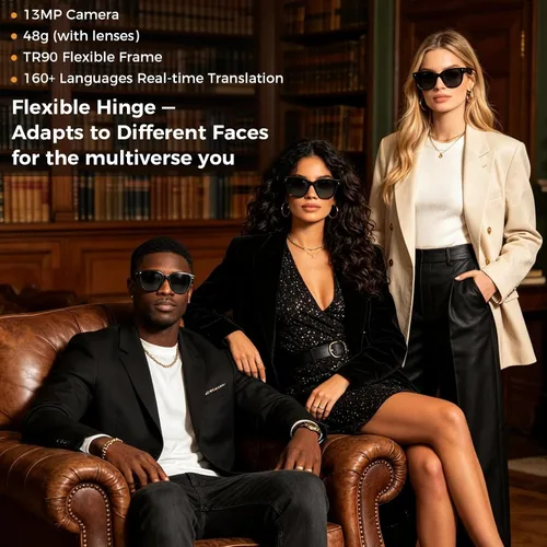 Vista 7 de Tus primeras gafas de regalo: lentes focales, video HD de 13MP Negro