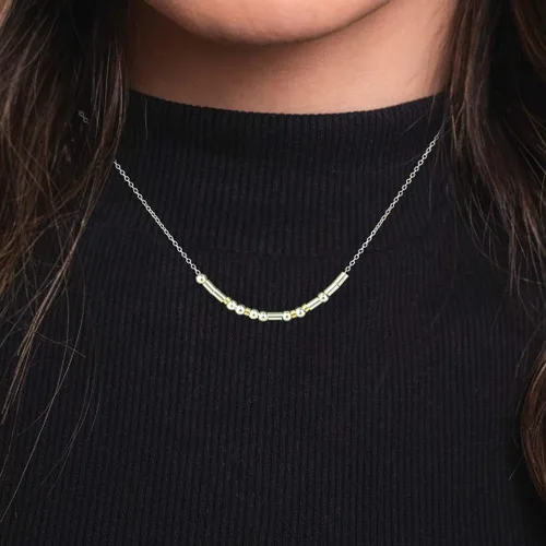 Vista 4 de Happy Golden Birthday Morse Code Necklace Gift Friend Bestie Christmas Gift