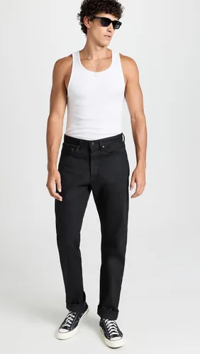 Vista 5 de Naked & Famous True Guy - Jeans de orillo negro liso para hombre