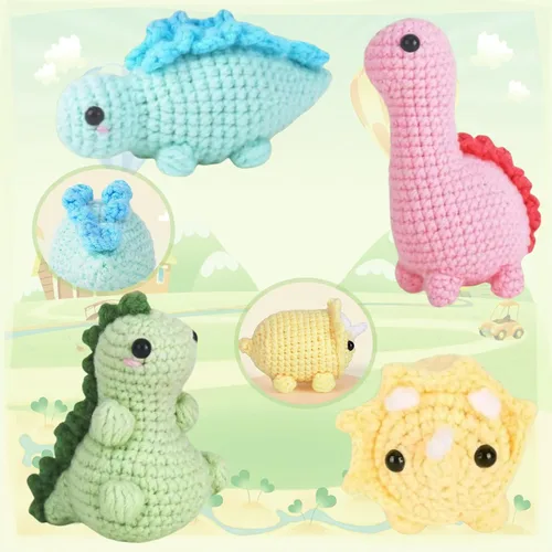 Vista 2 de LYCBTC Kit de ganchillo para principiantes, kit de ganchillo para adultos y niños con tutoriales en video paso a paso, kits completos de ganchillo