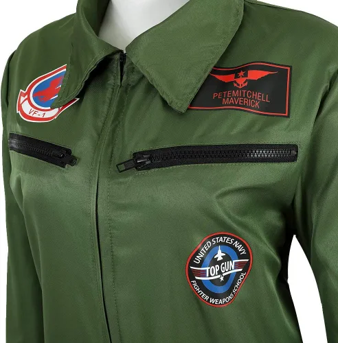 Vista 4 de Grebrafan Disfraz de piloto para mujer, traje de vuelo militar, overol