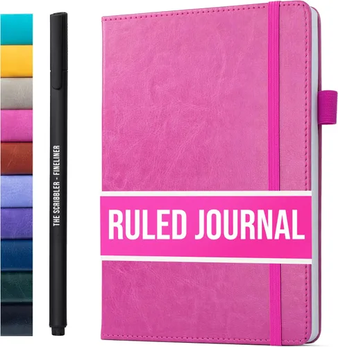 Vista 20 de Cuaderno rayado para escribir, 200 páginas, papel grueso de 4.23 oz/m² con notas adhesivas, lazo para bolígrafo, banda elástica, tapa dura de cuero