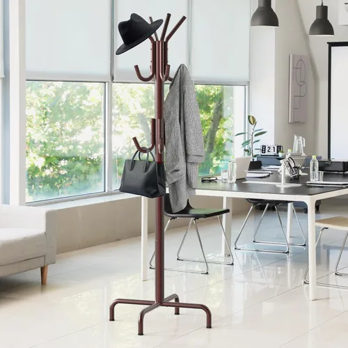 Vista 5 de Simple Houseware - Perchero de pie organizador para abrigos y sombreros, 12 ganchos, bronce