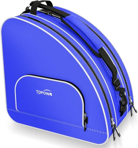 Vista 7 de TOPOWN Bolsa premium para patines de hielo - Bolsa de patines y cuchillas para hombres y mujeres - Negro y rojo rosa