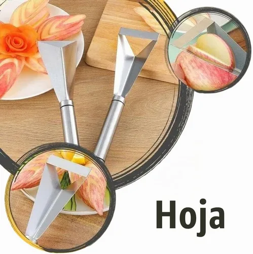 Vista 6 de MIXCUT Cuchillo para tallar frutas, decoración de platos de bricolaje, herramientas de tallado de forma triangular de acero inoxidable, cuchillo