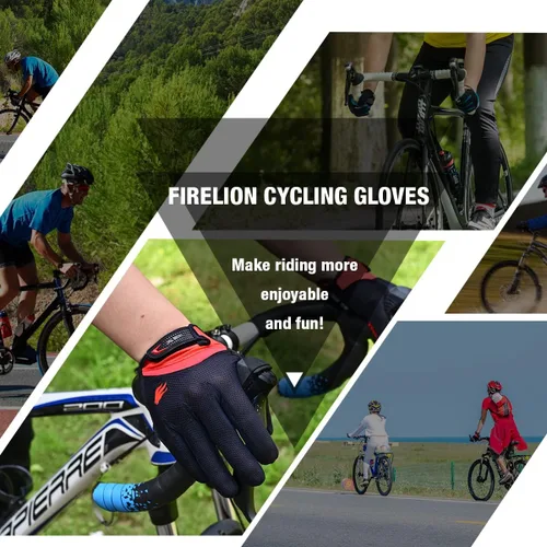 Vista 5 de Guantes de ciclismo para hombres y mujeres, guantes de ciclismo para carreras de carretera MTB DH al aire libre, dedos completos, guantes