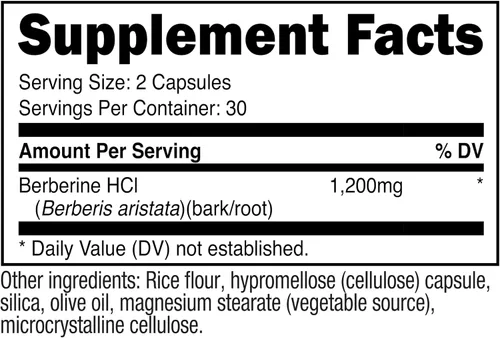 Vista 8 de Nutricost Berberina HCl 1200 mg, 60 cápsulas vegetarianas, sin gluten y sin OMG