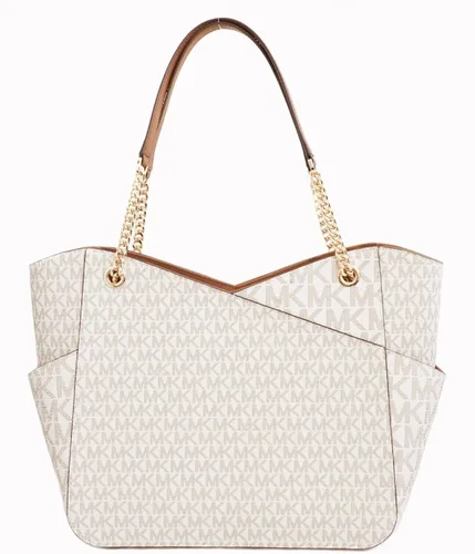 Vista 8 de Michael Kors Jet Set Bolso de hombro con cadena grande (VANILLA Multi), Vainilla Mk Signature