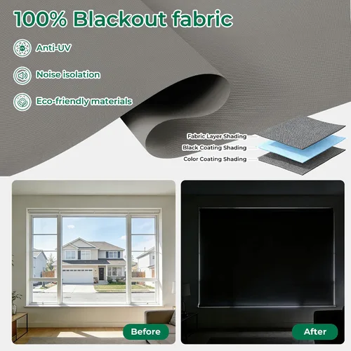Vista 7 de Allesin Persianas motorizadas inteligentes con control remoto, persianas enrollables opacas Zigbee, no necesita concentrador, control por Alexa