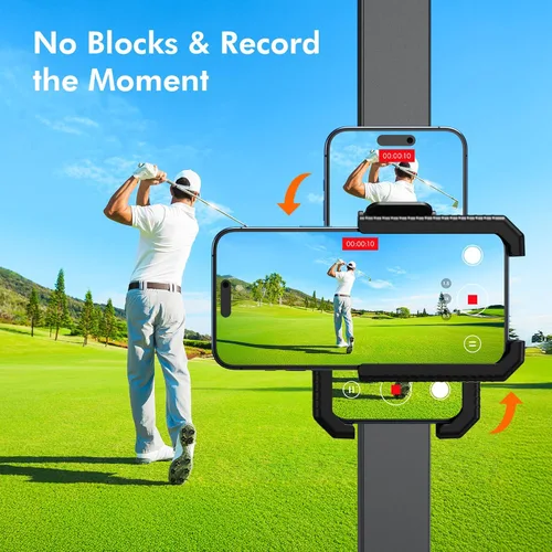 Vista 3 de Soporte magnético para carrito de golf, soporte giratorio para teléfono, compatible con iPhone/Galaxy/Smartphones, accesorios para carrito de golf