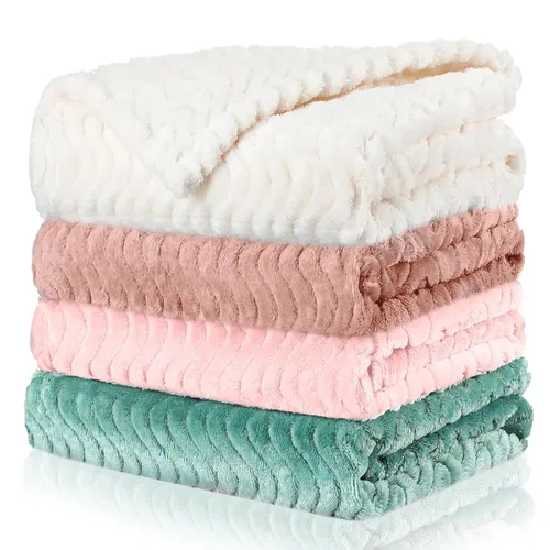 Vista 19 de Frienda Manta mullida para bebé, 4 piezas, manta mullida para niños y niñas, suave y cálida para bebés, recién nacidos, suministros de cama