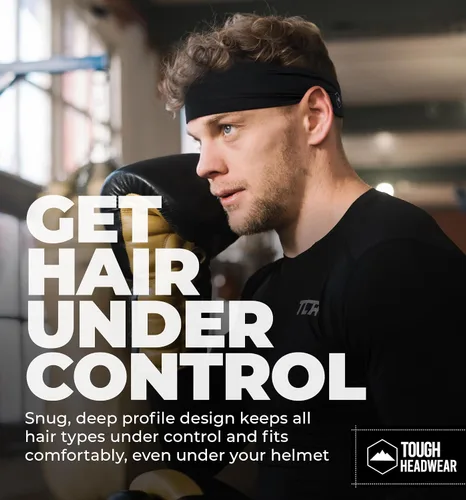 Vista 6 de Tough Headwear Tough Outfitters Headband for Men - Mens Headbands - Working Out Sports Performance Head Bands - Athletic Cycling Running Sweat Band