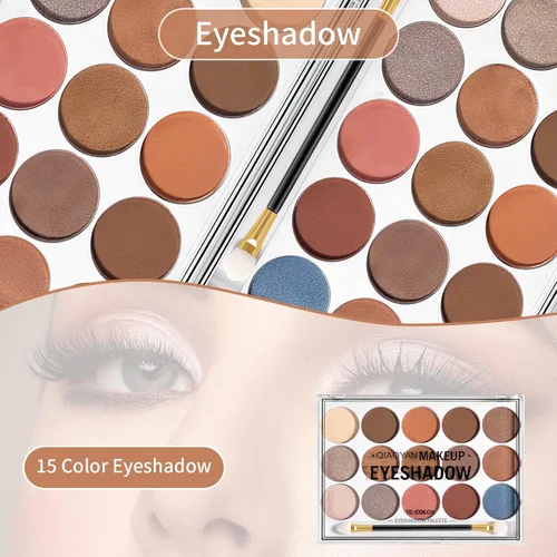 Vista 6 de Kit completo de maquillaje de 34 piezas todo en uno para mujeres, incluye paleta de sombras de ojos, barra de contorno, jabón para cejas, juego