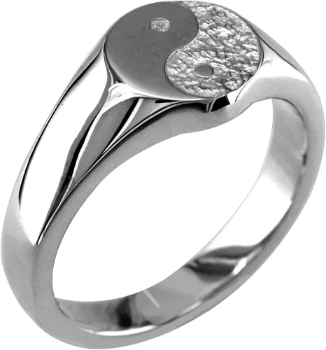 Vista 3 de Anillo Yin Yang sólido en plata de ley