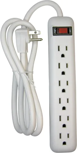 Vista 7 de Clear Power Paquete de 2 regletas de alimentación de 6 tomas con cable corto de 1.5 pies Verde