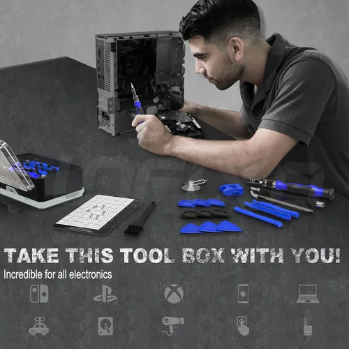 Vista 3 de Juego de destornilladores de precisión, kit de reparación de gafas, destornillador magnético Torx T6 T8 T9 T10, Pentalobe P5, Triwing, cabeza plana