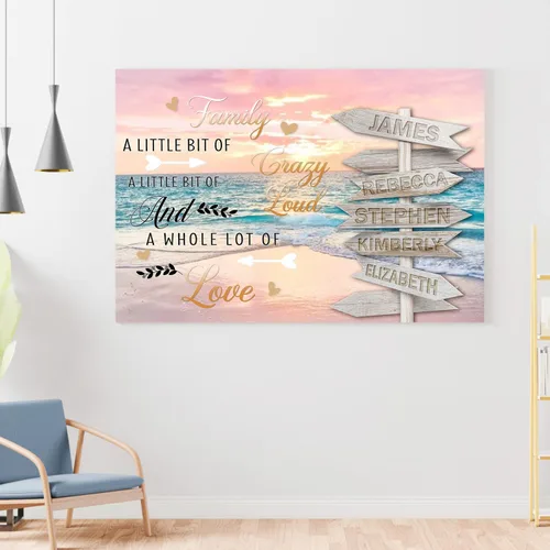 Vista 18 de Chiside Letrero de calle familiar con nombre, lienzo artístico para decoración del hogar, lienzo personalizado con nombres de familia, fecha