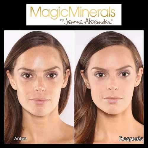 Vista 4 de Jerome Alexander MagicMinerals - Juego de polvo mineral prensado con espejo compacto, máscara de pestañas extensible, cepillo profesional rechoncho