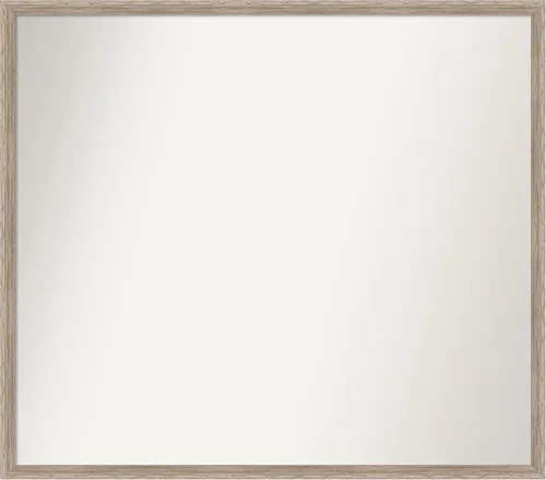 Vista 42 de Amanti Art Espejo de baño blanco para sobre el fregadero, 24 x 27 pulgadas, espejo de tocador rectangular con cuña de madera dura, marco de madera