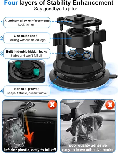 Vista 3 de Soporte para tablet para automóvil, soporte antivibraciones para techo corredizo para camioneta, automóvil, camioneta, camioneta, soporte de metal