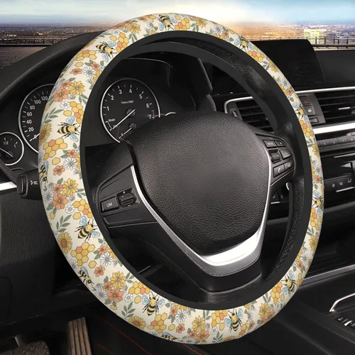 Vista 13 de Funda protectora para volante de automóvil de 15 pulgadas para mujeres y hombres, funda protectora de neopreno antideslizante para volante