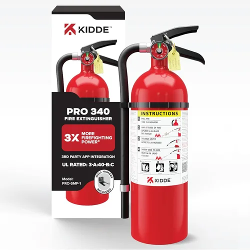 Vista 13 de Kidde Extintor de fuego de grado comercial para oficina, escuelas, recargable 1A10BC Extintor recargable y reutilizable para pequeños incendios