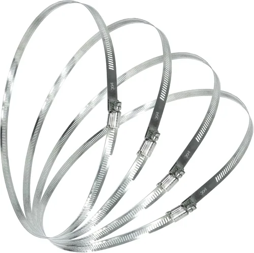 Vista 8 de 6 abrazaderas de metal ajustables de acero inoxidable 304 de 7.8 pulgadas/7.874 in, abrazaderas de manguera de engranaje helicoidal de alta