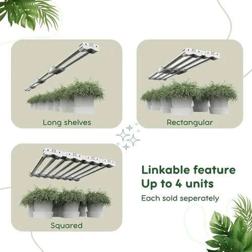 Vista 2 de Luz LED de crecimiento de espectro completo modular enlazable 5000K luz diurna + 660 nm lámpara de iluminación roja para plantas