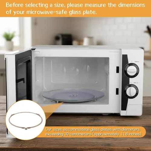 Vista 3 de Anillo giratorio de microondas de 8.74 pulgadas con rodillos de 0.591 in, anillo universal para horno de microondas, bandeja giratoria de repuesto