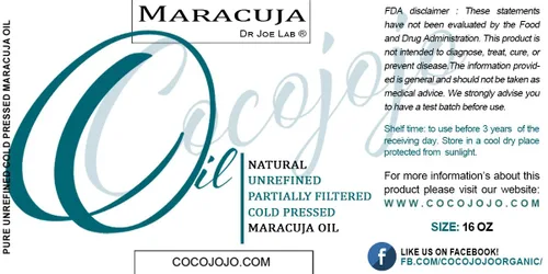 Vista 2 de Dr Joe Lab Aceite de maracuja puro, sin refinar, parcialmente filtrado, prensado en frío, sin OMG, aceite portador de semillas de maracuyá – 16 oz