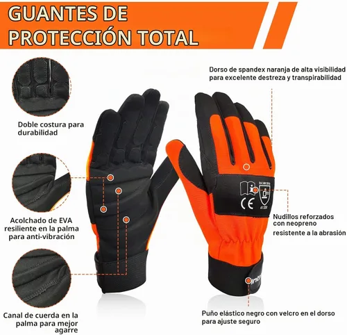 Vista 4 de Chainsaw Gloves Saw Protection on Left Hand Back 7829 (Mano izquierda)