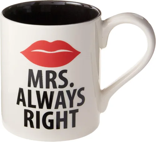 Vista 2 de Enesco Juego de tazas de café de gres Our Name is Mr. Right and Mrs. Always Right