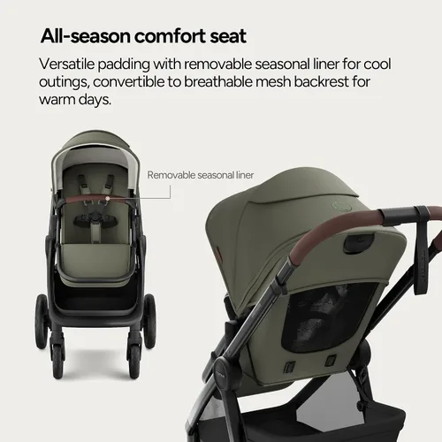 Vista 6 de Mompush Ultimate 3 - Cochecito de cuna con tabla de jinete, cochecito convertible de tamaño completo prémium para bebés y niños pequeños con asiento