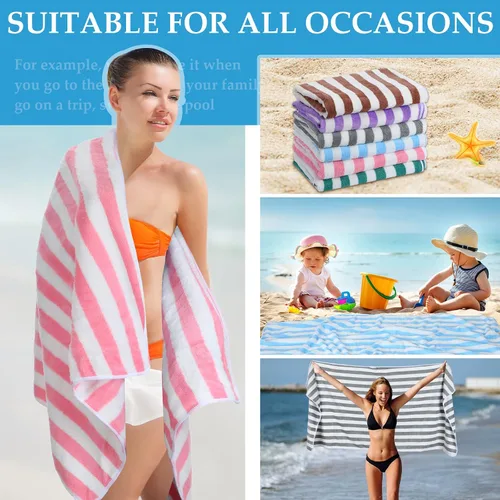 Vista 3 de Moukeren Paquete de 30 toallas de playa de gran tamaño, absorbentes, de secado rápido, toallas grandes y suaves para piscina, toallas de viaje de 59