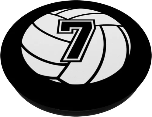 Vista 2 de Jugador de voleibol #7 Voleibol Mamá Papá Jersey Número 7 PopSockets Estándar PopGrip
