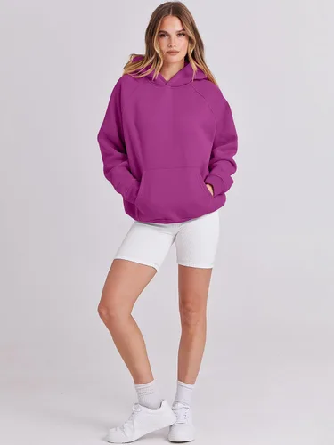 Vista 120 de ANRABESS - Sudaderas con capucha para mujer, sobre talla, de vellón de manga larga, modelo de 2024, para otoño