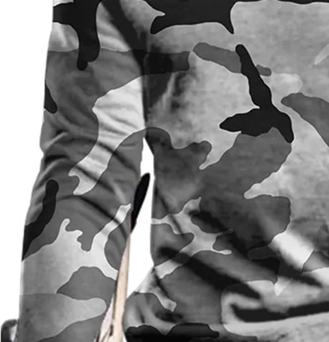 Vista 4 de Blusas de manga larga para hombre, diseño de camuflaje, camiseta elástica para fitness, informal, para entrenamiento, para hombre
