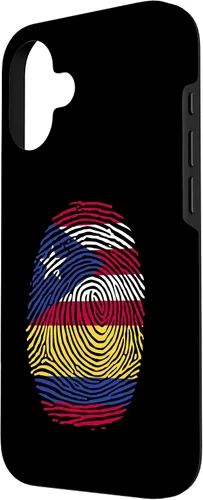 Vista 2 de Funda para iPhone 16 Boricua y Colombia con huellas dactilares puertorriqueñas