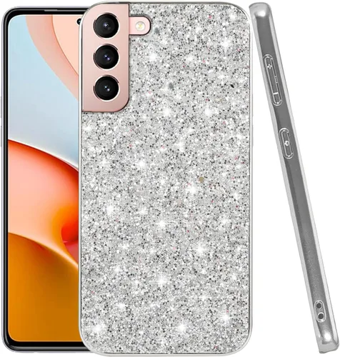 Vista 10 de Funda compatible con Samsung S21 Plus con purpurina a prueba de golpes, para Samsung Galaxy S21 Plus, funda protectora delgada de TPU suave