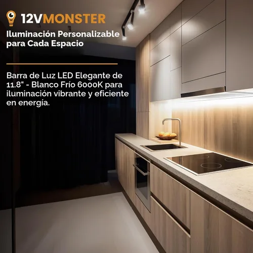 Vista 2 de 12V-24V Amplio rango de voltaje de aluminio rígido DC 12 voltios a 24 voltios iluminación LED 11.8 "barra de luz LED tira de lámpara debajo