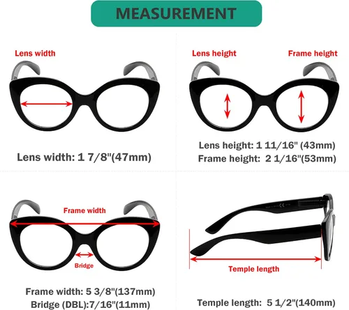 Vista 3 de Eyekepper Paquete de 4 lentes de lectura redondos para mujeres, lectores de marco grande +0.00