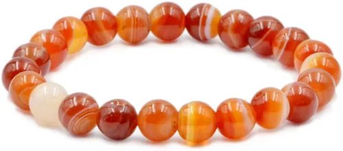 Vista 31 de AD Beads Pulsera elástica de cuentas redondas de piedras preciosas naturales, curación Reiki, 0.315 in Azul aguamarina