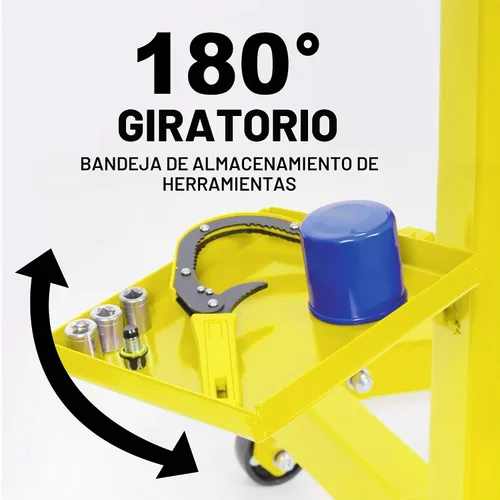 Vista 4 de YELLOW JACKET Soporte de motor, soporte de motor giratorio con bandeja de herramientas, brazos ajustables de 360 grados, ruedas giratorias