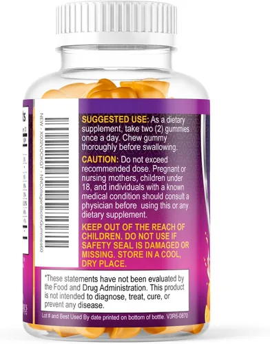 Vista 8 de Gomitas de colágeno – 2500 mcg de biotina por porción – Suplemento completo de colágeno con péptidos hidrolizados tipo I y III, biotina, zinc
