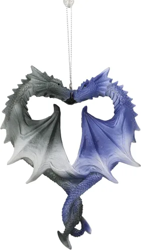 Vista 9 de Ebros Gift Anne Stokes - Figura decorativa de árbol de fantasía de dragones, dragones de fuego y hielo, adornos de Halloween o Navidad, escultura
