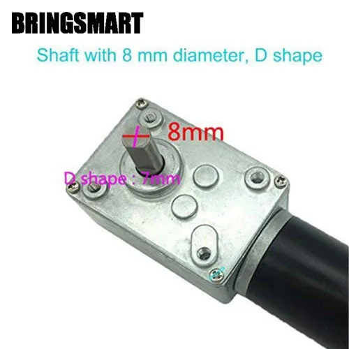 Vista 5 de BRINGSMART Motor de engranaje helicoidal de 12 V 27 rpm CC con transformador de voltaje, motor autobloqueante de 32.0 lbs.cm, motor de engranaje