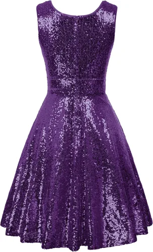 Vista 2 de GRACE KARIN Vestidos de lentejuelas para mujer, sin mangas, cuello en V, brillante, vestido de fiesta de noche