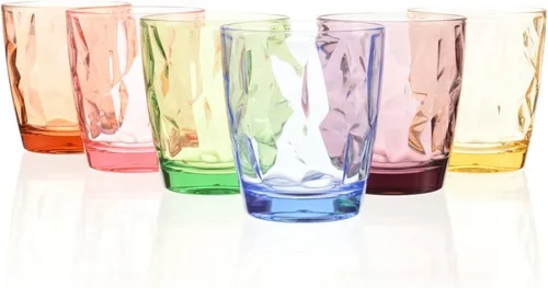 Vista 8 de Vasos festivos de acrílico de color para restaurante, resistentes a golpes, vasos para tomar jugo, vasos para vino irrompibles, vasos de plástico 4